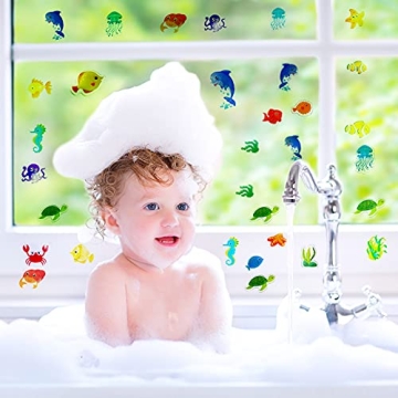 20 Pieces Sea Animals Thick Gel Clings for Kids Fun