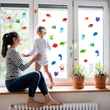 20 Pieces Sea Animals Thick Gel Clings for Kids Fun