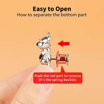 TOOVREN Cute Bear Button Pins for Jeans, No Sew and No Tools Instant Pant Waist Tightener, Adjustable Jean Buttons Pins for Loose Jeans 4 Sets Replacement Pant Clips for Waist Buckle