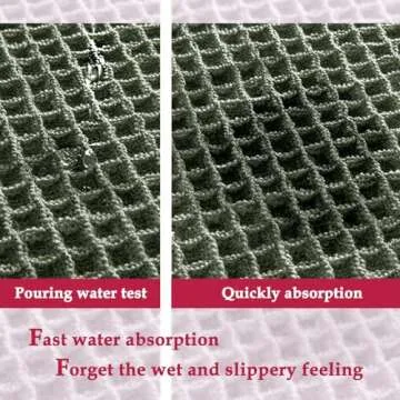 ZALL Waffle Bath Mat,Super Absorbent Non Slip Bathroom Rug,Dark Green 18x30inch,Machine Washable Ultra Soft Floor Mats