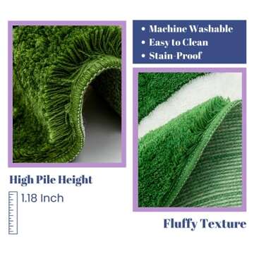 Beyond Deco 8 Ball Rug 35” Inches, Handmade Tufted Round Aesthetic Area Rugs, Fluffy & Preppy Decor 8ball Design, Perfect for Living Room, Bedroom, playroom Soft Cool Floor Carpet