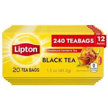 Lipton Black Tea Bags - 240 Total, Delicious Hot or Iced, Heart Health Support