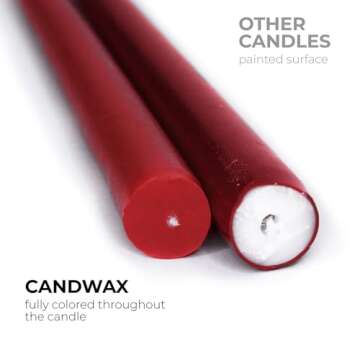 CANDWAX 10 inch Taper Candles Set of 4 - Dripless Taper Candles and Unscented Candlesticks - Perfect...