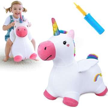 Unicorn Bouncy Horse for Toddlers - iPlay, iLearn