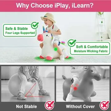 Unicorn Bouncy Horse for Toddlers - iPlay, iLearn