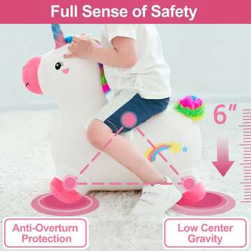 Unicorn Bouncy Horse for Toddlers - iPlay, iLearn