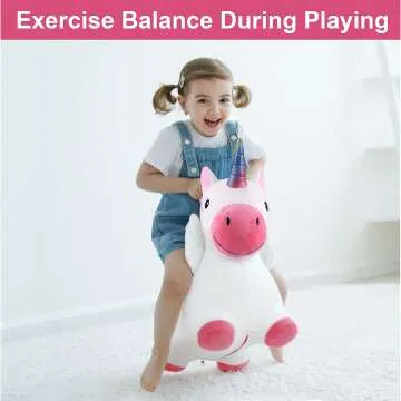 Unicorn Bouncy Horse for Toddlers - iPlay, iLearn