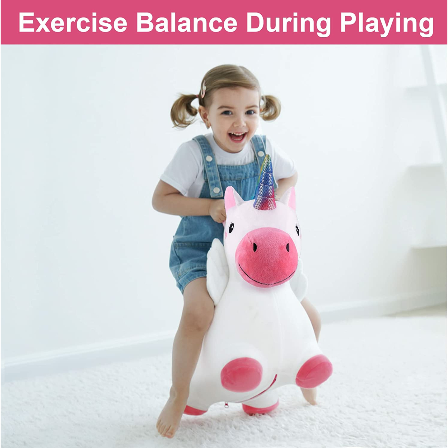 Unicorn Bouncy Horse for Toddlers - iPlay, iLearn