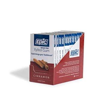 Epic Gum - Aspartame Free 100% Xylitol - Chewing Gum Sugar Free Gum - Cinnamon Flavored, 12 Pieces (Pack of 12)