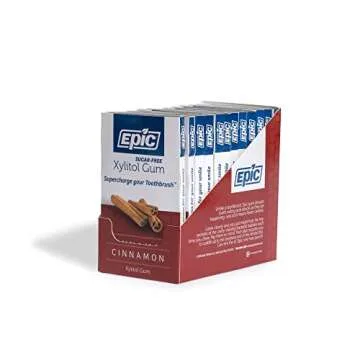Epic Gum - Aspartame Free 100% Xylitol - Chewing Gum Sugar Free Gum - Cinnamon Flavored, 12 Pieces (Pack of 12)