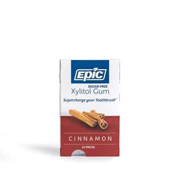Epic Gum - Aspartame Free 100% Xylitol - Chewing Gum Sugar Free Gum - Cinnamon Flavored, 12 Pieces (Pack of 12)