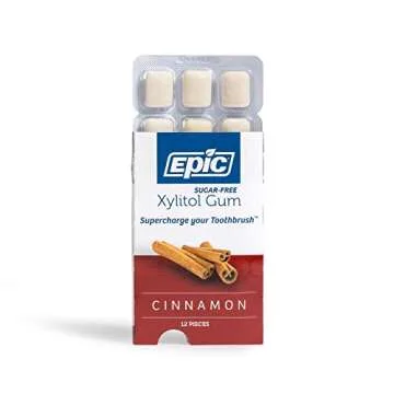 Epic Gum - Aspartame Free 100% Xylitol - Chewing Gum Sugar Free Gum - Cinnamon Flavored, 12 Pieces (Pack of 12)