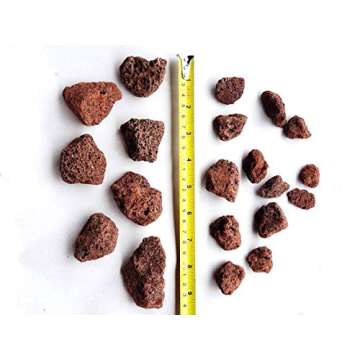 WeJe 12 LBS Red Lava Rocks - Perfect For Fire Pits & Aquariums