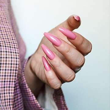 Allkem Mauve Press on Nails | Glossy Long Coffin Set