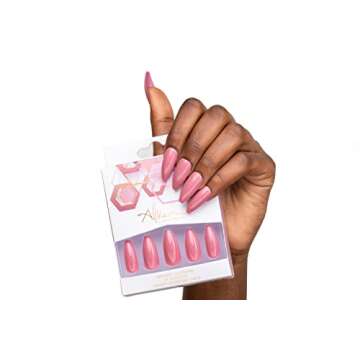 Allkem Mauve Press on Nails | Glossy Long Coffin Set