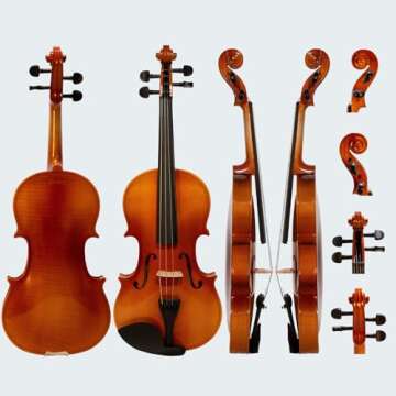 YorRay Violin 4/4 Full Size Kit for Adults Beginner, Violin Fiddle Set for Student with Rosewood Bow...