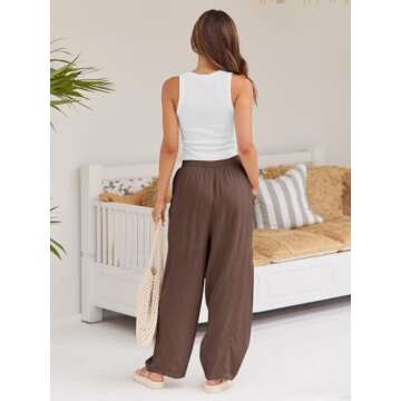 LILLUSORY Women‘s Linen Wide Leg Pants 2025 Casual Loose Lightweigt Beach Palazzo Harem Pants