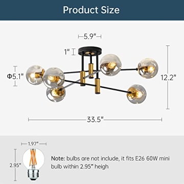 YEDAORL Modern 6-Light Chandelier for Elegant Spaces