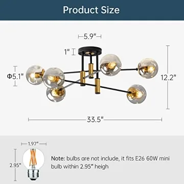 YEDAORL Modern 6-Light Chandelier for Elegant Spaces