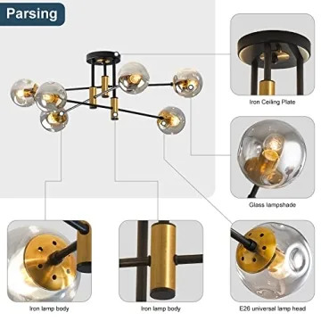 YEDAORL Modern 6-Light Chandelier for Elegant Spaces