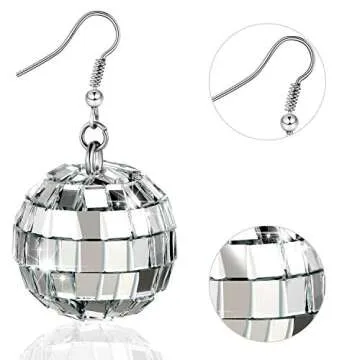 Hicarer Disco Ball Earrings for Christmas and Parties