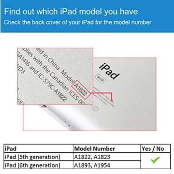 Hocase Compatible with iPad 5th/6th Generation Case, High-Impact Shock Absorbent Dual Layer Silicone+Hard PC Bumper Protective Case - Red/Black