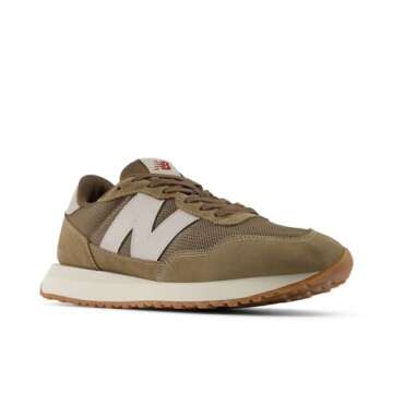 New Balance Men's 237 V1 Classic Sneaker, Maroon/Beige, 10.5