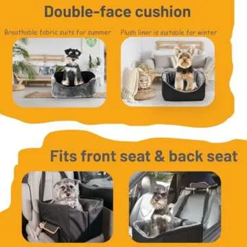 UNIFICITII Elevated Dog Booster Car Seat for Small Pets