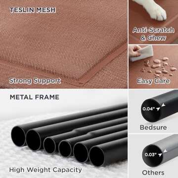 Bedsure Elevated Cooling Bed for Large Dogs - 49 inches