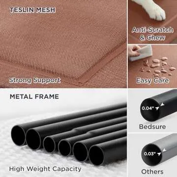 Bedsure Elevated Cooling Bed for Large Dogs - 49 inches