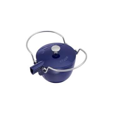 Staub Cast Iron Tea Kettle in Dark Blue - French Quality
