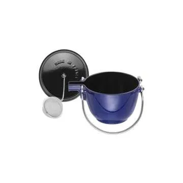 Staub Cast Iron Tea Kettle in Dark Blue - French Quality