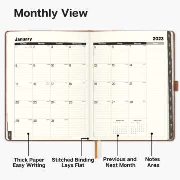 Dunwell 2023 Planner with Faux Leather Cover and Tabs