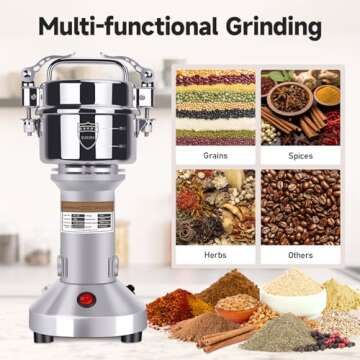 Goldtouch 150g Grain Mill Grinder 1500W Electric Stainless Steel Grain Grinder High-Speed Pulverizer...