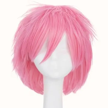 S-noilite Unisex Short Dark Pink Wig for Cosplay & Parties