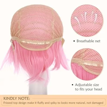 S-noilite Unisex Short Dark Pink Wig for Cosplay & Parties