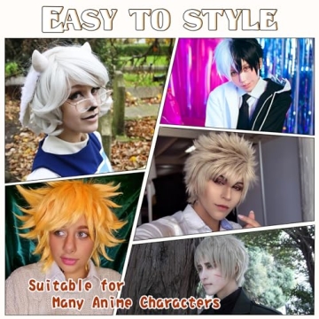 S-noilite Unisex Short Dark Pink Wig for Cosplay & Parties