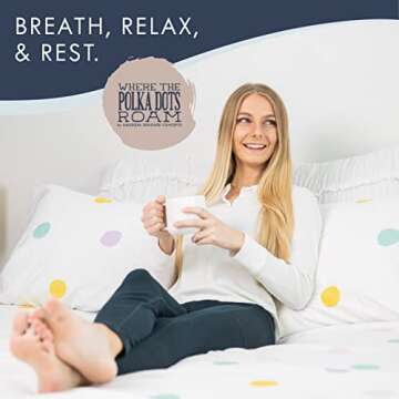 Where the Polka Dots Roam Full Size Bed Sheets Colorful Polka Dot 4 Piece Set Unisex, Flexible Microfiber, Durable, Wrinkle-Resistant, Stain-Resistant Bedding for Boys, Girls, Baby, Kids, Toddler Teen