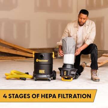 Vacmaster Pro 8 gallon Certified Hepa Filtration Wet/Dry Vac,Black