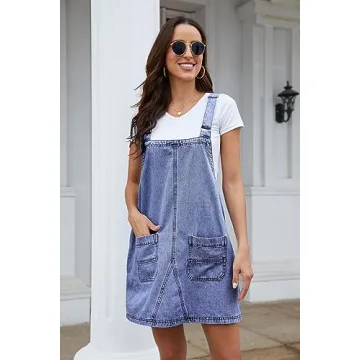 Jumppmile Women's Adjustable Denim Overalls for Summer