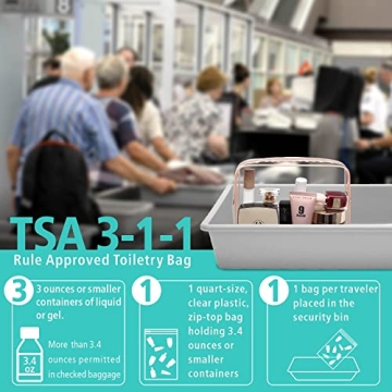 F-color TSA Approved Toiletry Bags Set of 3 Clear Travel Bags