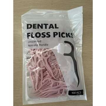 Baderke 600 Count Floss Picks Bulk Dental Flossers Picks for Adults Non Breakable Tooth Picks Flossers Teeth Cleaning Dental for Family Pack Travel(Light Pink)