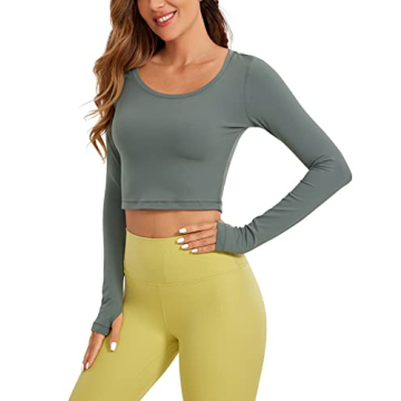 CRZ YOGA Butterluxe Crop Top for Women Comfortable Fit