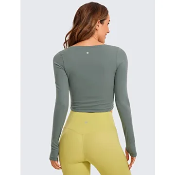 CRZ YOGA Butterluxe Crop Top for Women Comfortable Fit