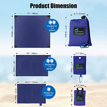 Odoland Sandproof Beach Blanket - Waterproof & Portable