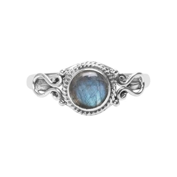 Elegant Labradorite Stone Ring - Handmade 925 Sterling Silver Jewelry for Every Woman