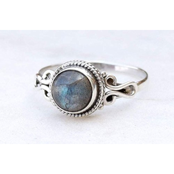 Labradorite Stone Ring, Handmade 925 Sterling Silver Jewelry