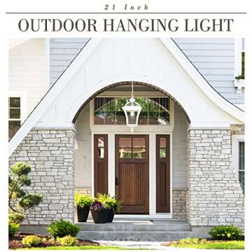 Zeyu Modern Outdoor Hanging Light with Seeded Glass Shade