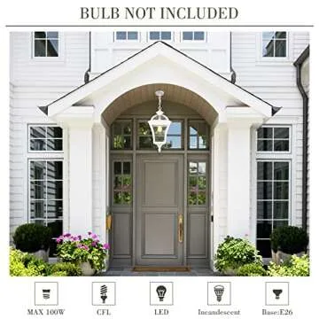 Zeyu Modern Outdoor Hanging Light with Seeded Glass Shade