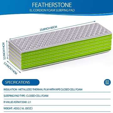 Foam Camping Pads for Sleeping, Foldable Closed Cell Foam Camping Mattress, Waterproof Outdoor Sleeping Mat for Ultralight Backpacking Thru-Hiking